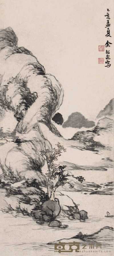 余绍宋 1935年作 山水 立轴 64×28cm